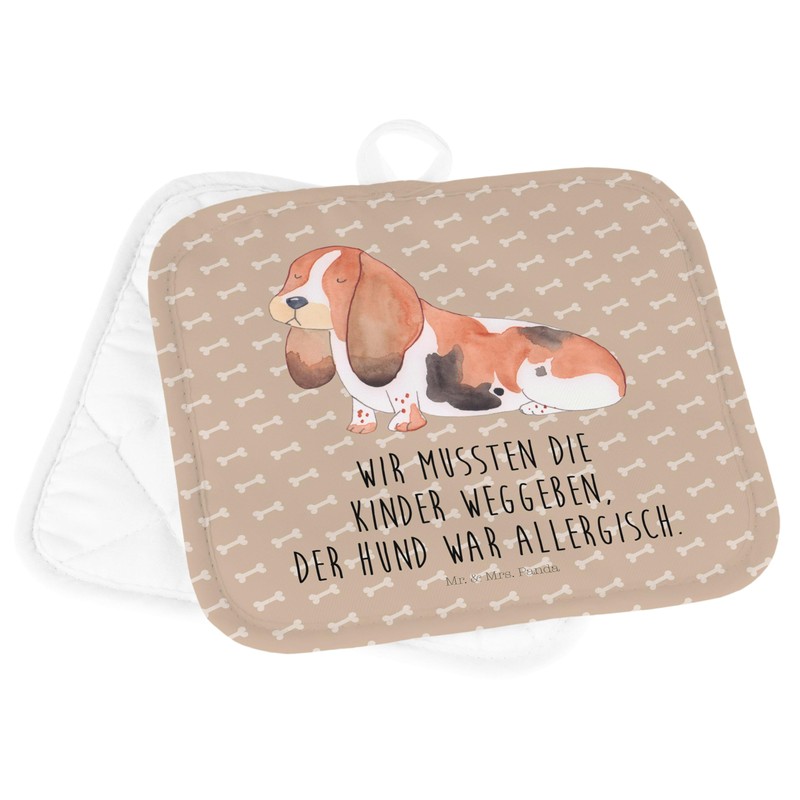 Mr. & Mrs. Panda Basset Hound Dog Pot Holder Gift