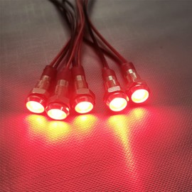 KILIGEN 10pcs 6mm 110V-220VAC LED Waterproof Indicator Light Pilot Light Signal Indicator(Red)