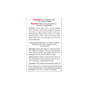 NozAid Nasal Moisturizer Spray w/Sesame Oil 4 Pack .34 oz Moisturizing Lubricant for Dry, Crusty, Cracked, Stuffy Nose Relief, Nosebleeds, Preservative Free