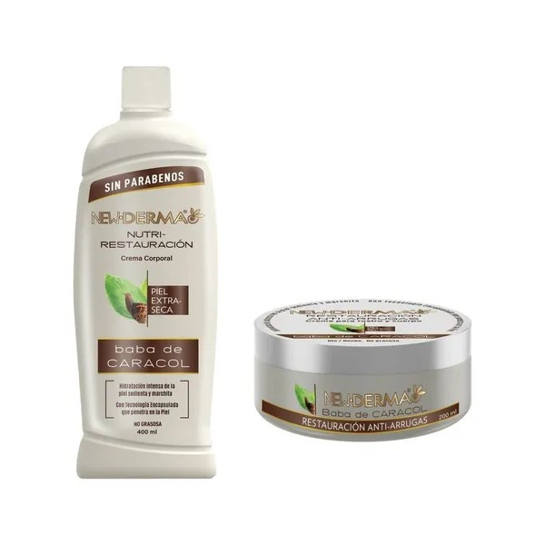 New Derma Crema Corporal Baba de Caracol Pack 2 pzs