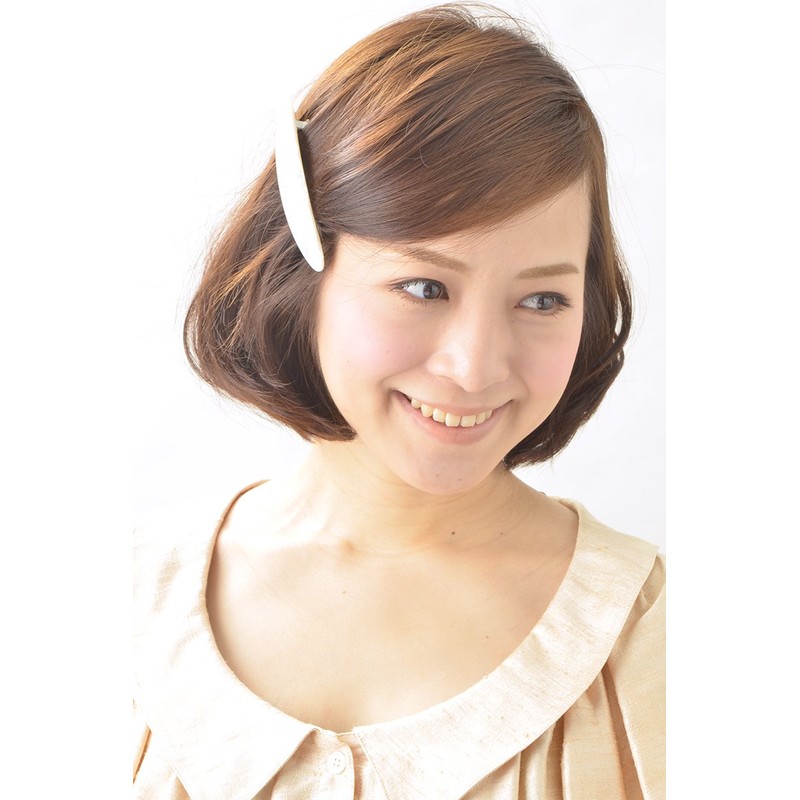 VINGTAINE H-604-WH Elegant Simple Barrette Hair Accessories, White