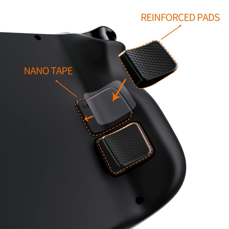 PlayVital Steam Deck Compatible Back Button Enhancement Set, Grip Improvement
