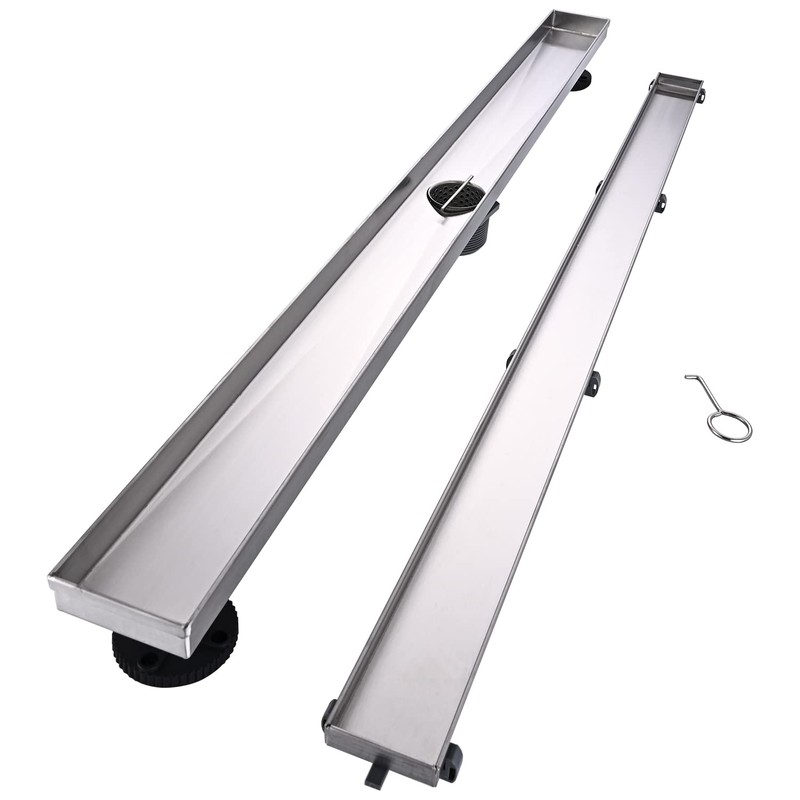 AVSIILE Linear Shower Floor Drain, 30 Inch Brushed Nickel 304