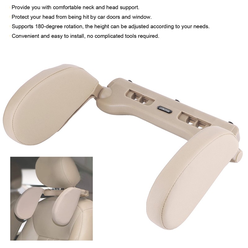 Car Seats Headrest Comfortable PU Leather Head Neck Side Pillow