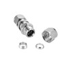 Pysrych 304 Stainless Steel Compression Tube Fitting, Bulkhead Union, 1/8"