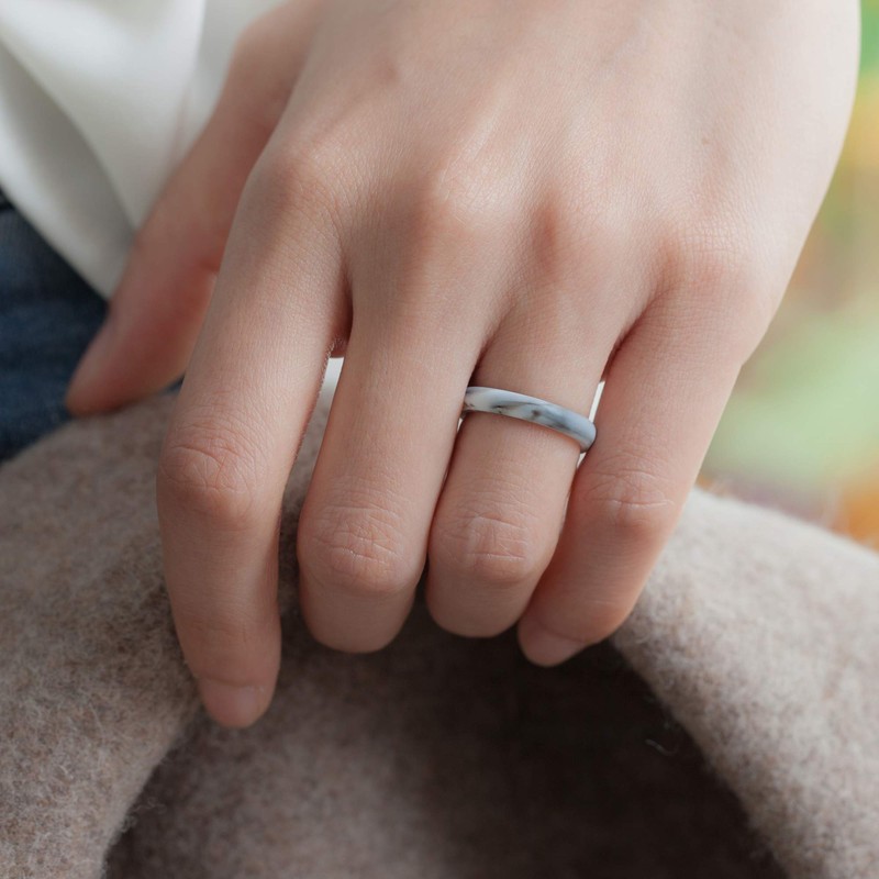 ThunderFit Stackable Silicone Wedding Rings for Women, Thin Rubber Engagement