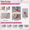 24PCS Press On Nails, Mirror Metal Stiletto Fake Nails, Almond