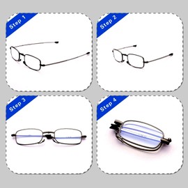 GOOSEN 3-Pack Reading Glasses Men Women, Pocket Wallet Purse Compact Hard Cases Folding Readers, Blue light Glasses Spring Hinge 2.25 x