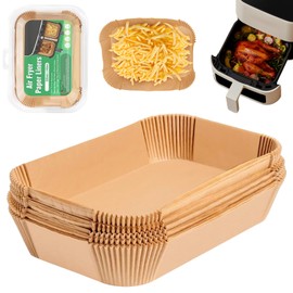 Healife 100Pcs Backpapier für Heißluftfritteuse ninja af300eu af400eu, Airfryer Backpapier für dual zone air fryer, Rechteckig für 7,5-10l, Passend für Princess und andere