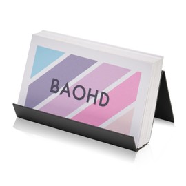 BAOHD Business Card Holder for Desk, Business Card Display Stand, Metal Desktop Business Card Organizer, Black