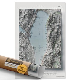 Restoration Cartographic Wall Map of Lake Winnebago Vintage Shaded Relief Print, 2D Topographic Wall Art for the Home or Office, Lakes Maps, 20 x 30 Inches, Made in USA