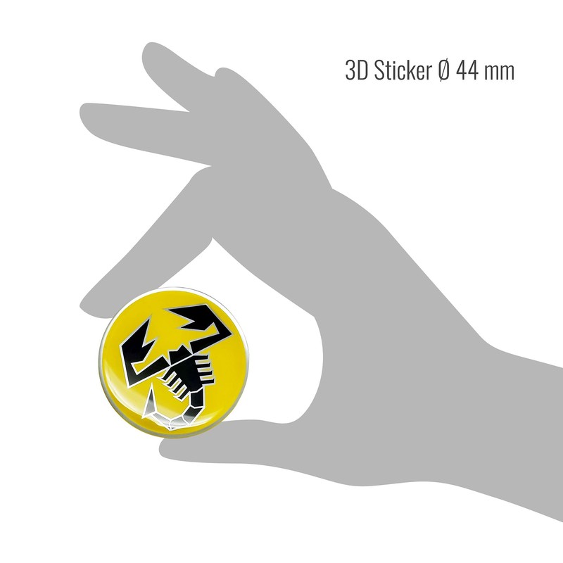 Abarth 21552 3D Scorpion Yellow Sticker Diameter 44 mm Diameter