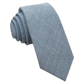 Kebocis Corbata de algodón para hombre, Sólido – azul claro., 2.4"