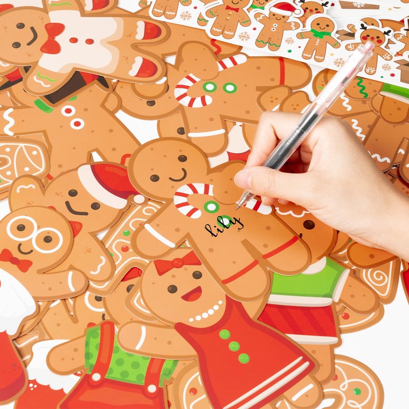 Haooryx Christmas Winter Gingerbread Man Bulletin Board Classroom Decoration Set