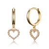 14k Gold Plated Brass Pink Heart Plain Huggy Baby Girls