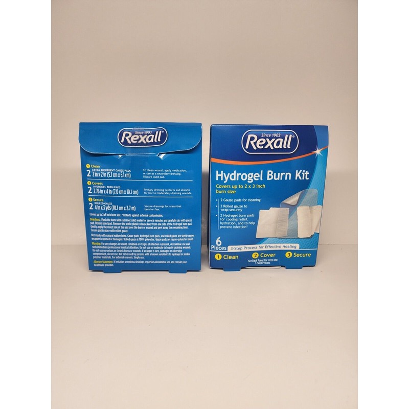 Rexall Hydrogel Burn Kit Compact for Home, Work, and Emergency