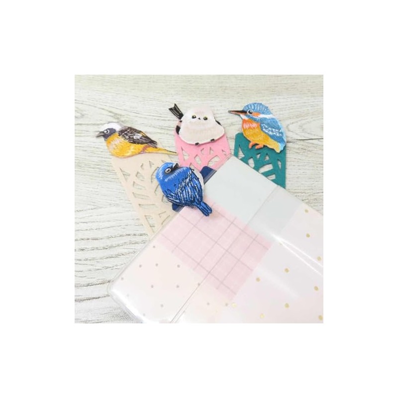 BIRD BOOKMARKER Embroidered Bookmark/Leaf Pattern Shimasagi Bookmark Cute Goods Mail
