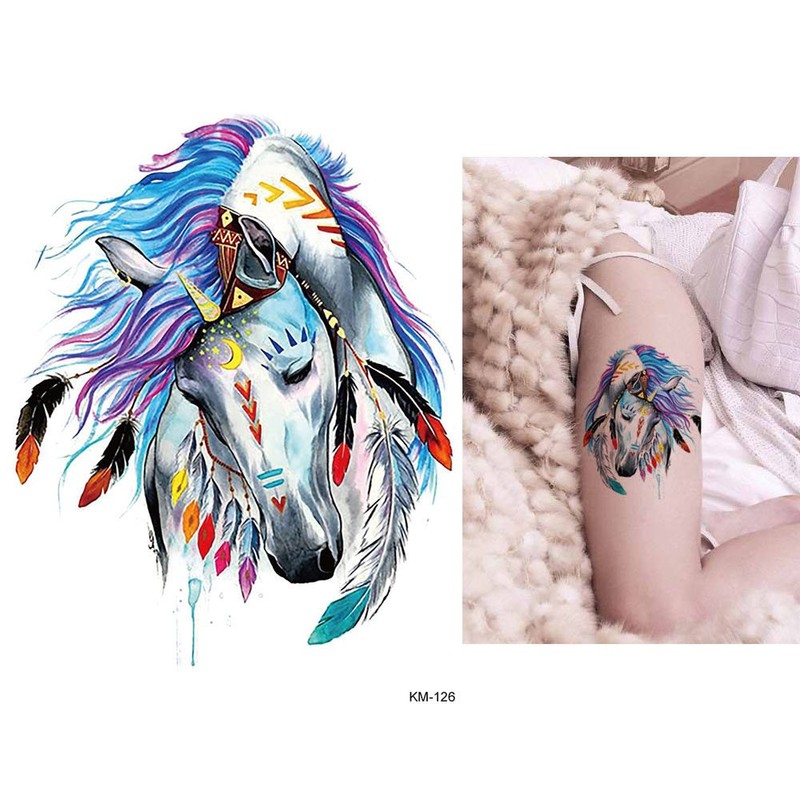 3 Sheets Temporary Horse Tattoo Horse Tattoos Fake Tattoos Horse