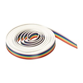 DMiotech 1 Pack 9P IDC Wire Flat Rainbow Ribbon Cable 3 Meter Length 1.27mm Grid Breadboard Jumper Cable for Electronic Projects