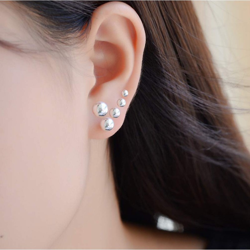 Small Silver Stud Earrings for Women: Hypoallergenic Sterling Silver Round