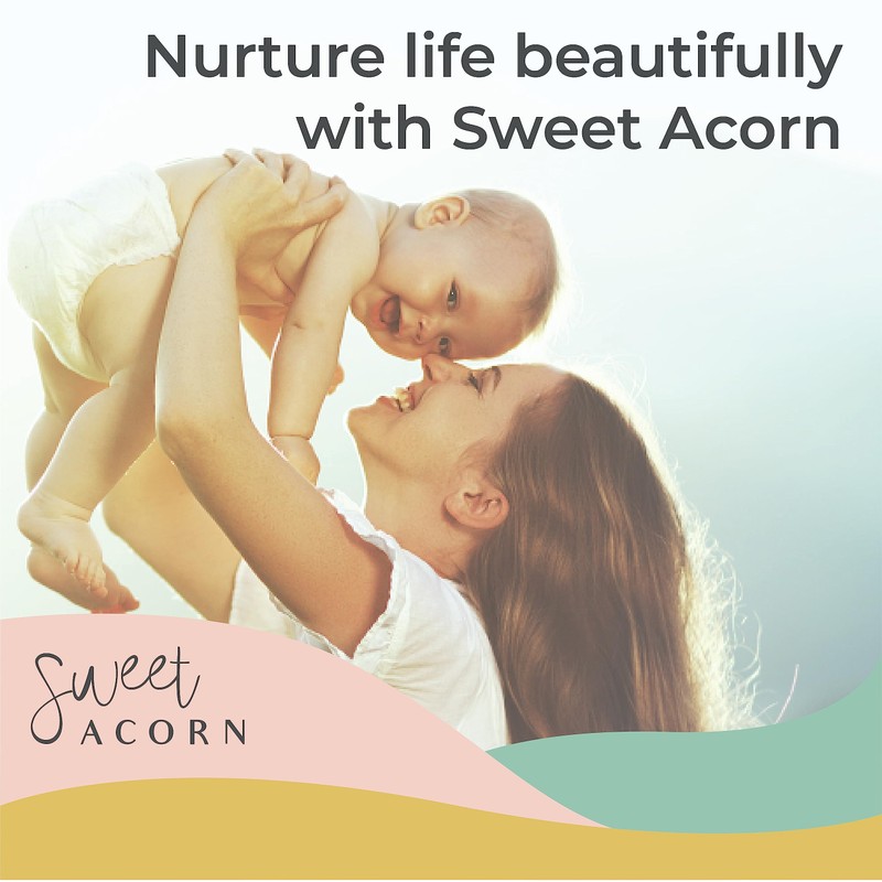 Sweet Acorn Knit Baby Blanket in Elegant Pattern, Organic Cotton