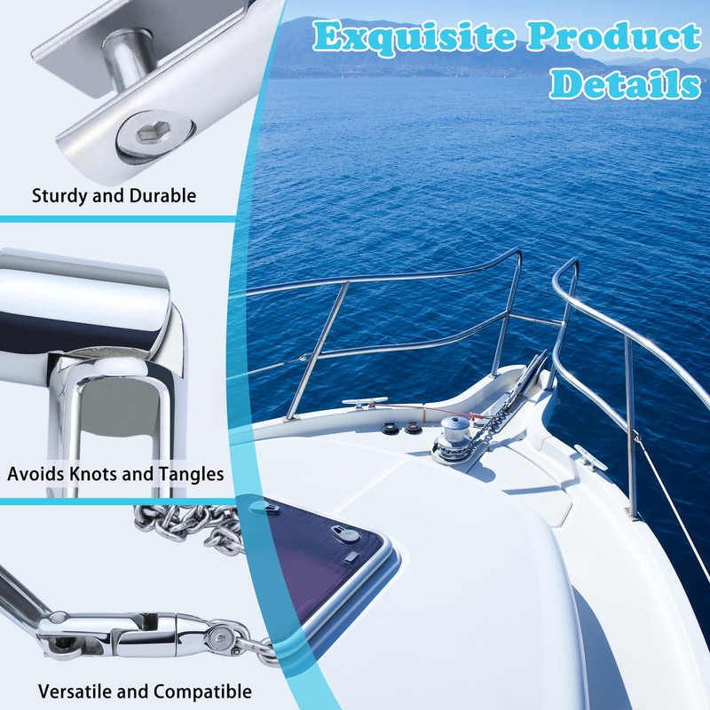 Pvrud Multidirectional Boat Anchor Swivel 316 Stainless Steel, Marine -