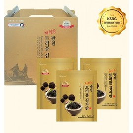 2026 Gwangcheon Kim Gift Set: Truffle Seasoned Seaweed Flakes (3-Pack with Handle) - Lunar New Year Special Recommended Gift Seaweed