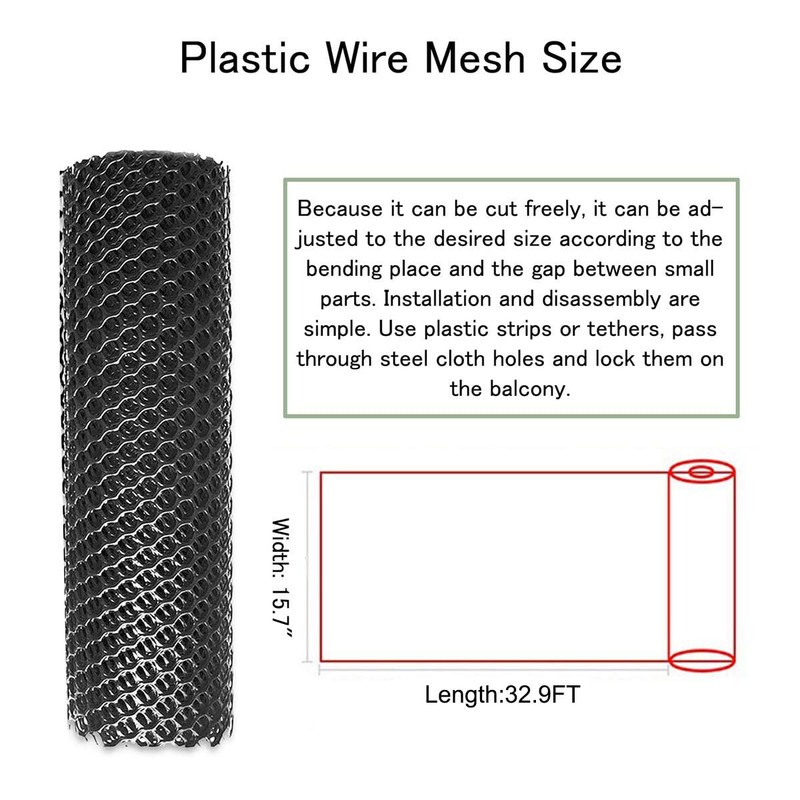YAMTEN Plastic Mesh Fence Roll 15.7" x32.9', Heavy Duty Chicken