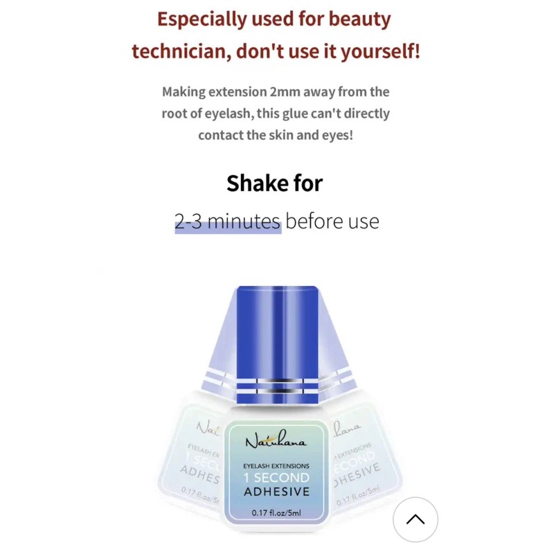NATUHANA Eyelash Extensions Max Bond Glue 5ml /Adhesive 0.5 Sec