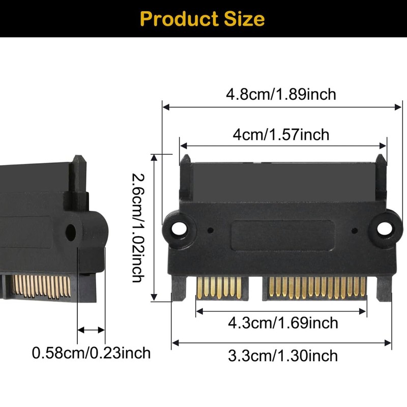 AYMBH High-Speed SATA 22 Pin (7+15) Male to Female Extension