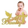 Gerrii Mi Bautizo Letter Sign Glitter Wooden Wall Hanging Baby