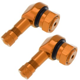 Windance 2pcs Motorcycle Wheel Tire Tubeless Valve Stems Aluminum Alloy Valve Motorcycle Rim 90 Degree Angle for Rim Wheel Parts (Gold)