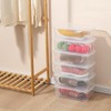 novelinks 6 QT Clear Storage Box Stackable Plastic Storage Bins