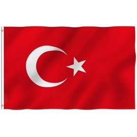 Turkey Flag 90 x 150 cm - Weatherproof Polyester Flag with Metal Eyelets Suitable for Flagpole