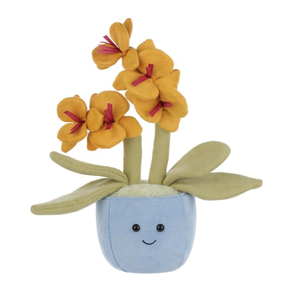 Apricot Lamb Potted Butterfly Orchid Plush Stuffed Flowers for Kids,