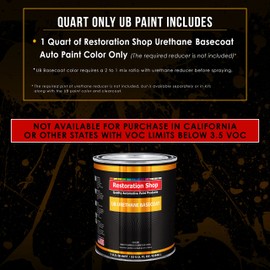 Restoration Shop - Dark Turquoise Metallic Urethane Basecoat Auto Paint - Quart Paint Color Only - Professional High Gloss Automotive, Car, Truck Refinish Coating