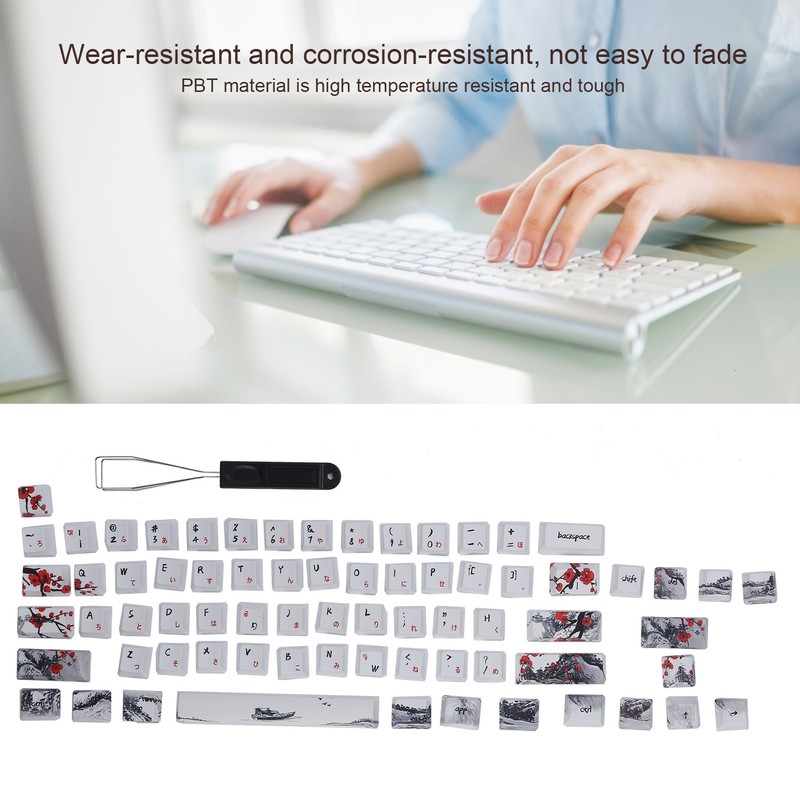 Keycaps PBT 5Sided Sublimation 71 Keys Keyboard Caps for Mechanical
