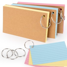 Index Cards - 150 PCS Flash Cards with Rings 3 x 5 Inch Flashcards for Studying Prepunched Lined Notecards Study Supplies Colored Index Cards for School, College, Office, Home, Memory, To Do List