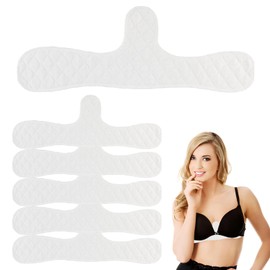Xbessc Pack of 6 Underbust Sweat Protection Reusable Bra Inserts Sweating Cotton Bra Inserts Under Washable Breast Sweat Absorber Pads Breathable for Women Sports Nursing White