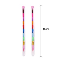 Pack of 6 Stackable Colouring Pencils for Children, Wax Crayons, Stackable, Building Block Colouring Pencils, Wax Crayons, Colour Changing Pencils, Pluggable Colouring Pencils, Wax Crayons for