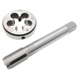 M14 x 1 Metric Tap and Die Set LH Left Hand M14x1 Thread Tap Left Hand, M14 x 1 Tap Set Round Die Left Hand M14x1 Tap Die LH Threading Milling Straight Fluted Machine