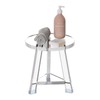 Sumerflos Acrylic Round Corner Shower Stool for Inside Shower -