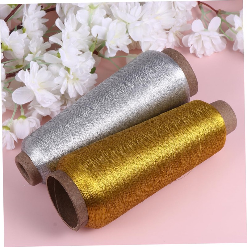 TEHAUX 4 Rolls Metallic Embroidery Threads for DIY Cross Stitch