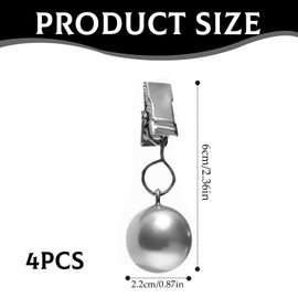 BOBITALK 4 Pack Tablecloth Weights, Stainless Steel Balls with Metal Table Cloth Weights For Outside Table, Table Cloth Clips For Outside Table For Outdoor Tables, Curtains,Family Dinner Party