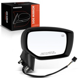 A-Premium Passenger Side Power Door Mirror - Compatible with Subaru Impreza 2015-2016, Crosstrek 2016-2017, XV Crosstrek 2015, WRX - Heated Manual Folding Black Outside Rear View Mirror w/Turn Signal