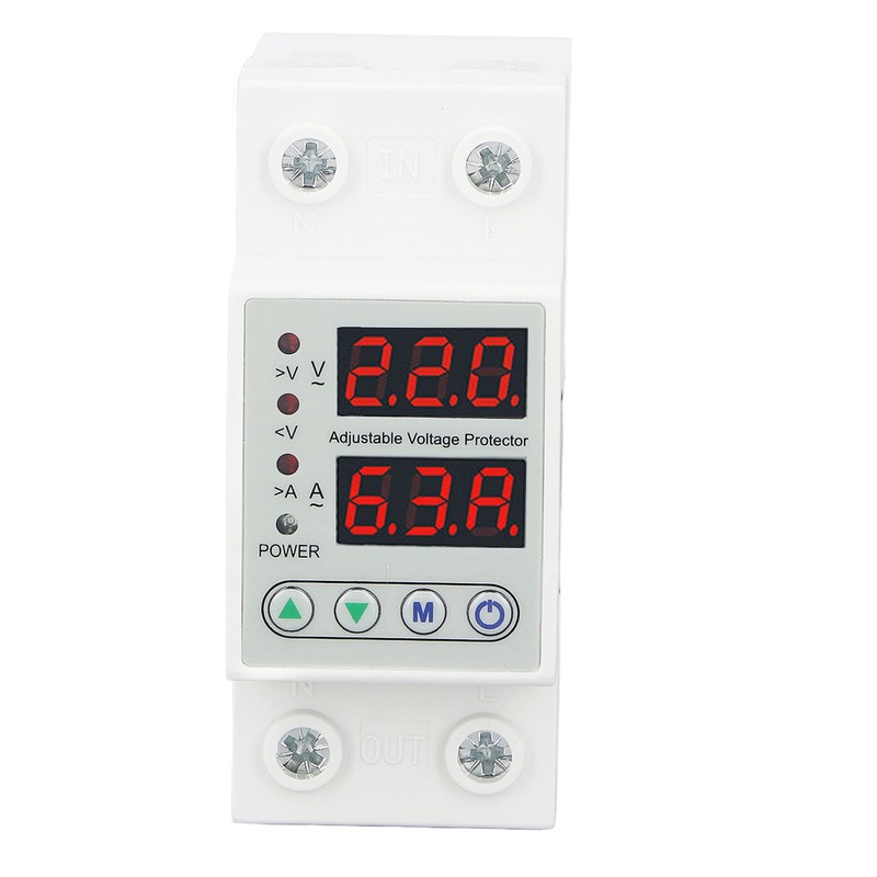 Digital Display 2P Voltage Protector Automatic Reset Under Over Voltage