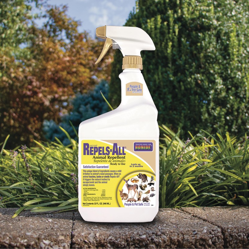 Bonide Repels-All Animal Repellent, 32 oz Ready-to-Use Spray, Outdoor Garden