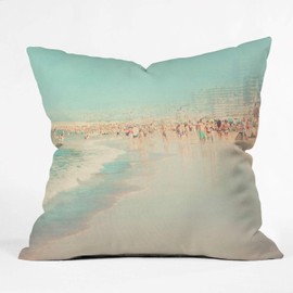 Society6 Ingrid Beddoes Beach Summer I Indoor Throw Pillow, 20" x 20", Blue