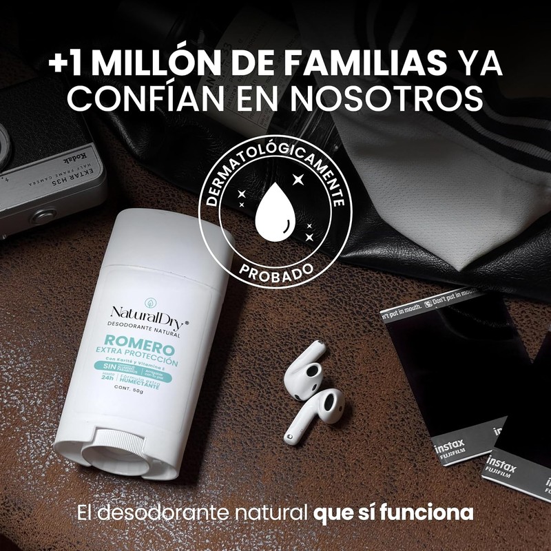 NaturalDry Desodorante Natural Extra Protección Romero 50g