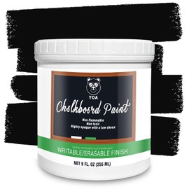 YOA Chalkboard paint, Black Matte, Acrylic Material, Non-toxic, 255g/9oz Cover 35 sp.ft, Suitable for Wood, Metal, Glass, Wall, Gypsum Board, Signs, Frames or any Surface, Interior/Exterior